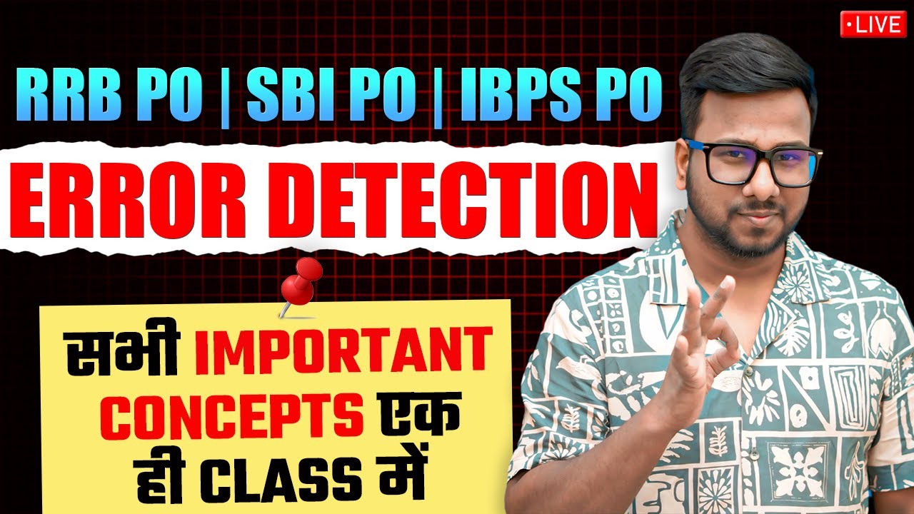 Most Important Error Detection Questions | IBPS RRB PO, SBI, IBPS PO | Error Detection by Varun Sir