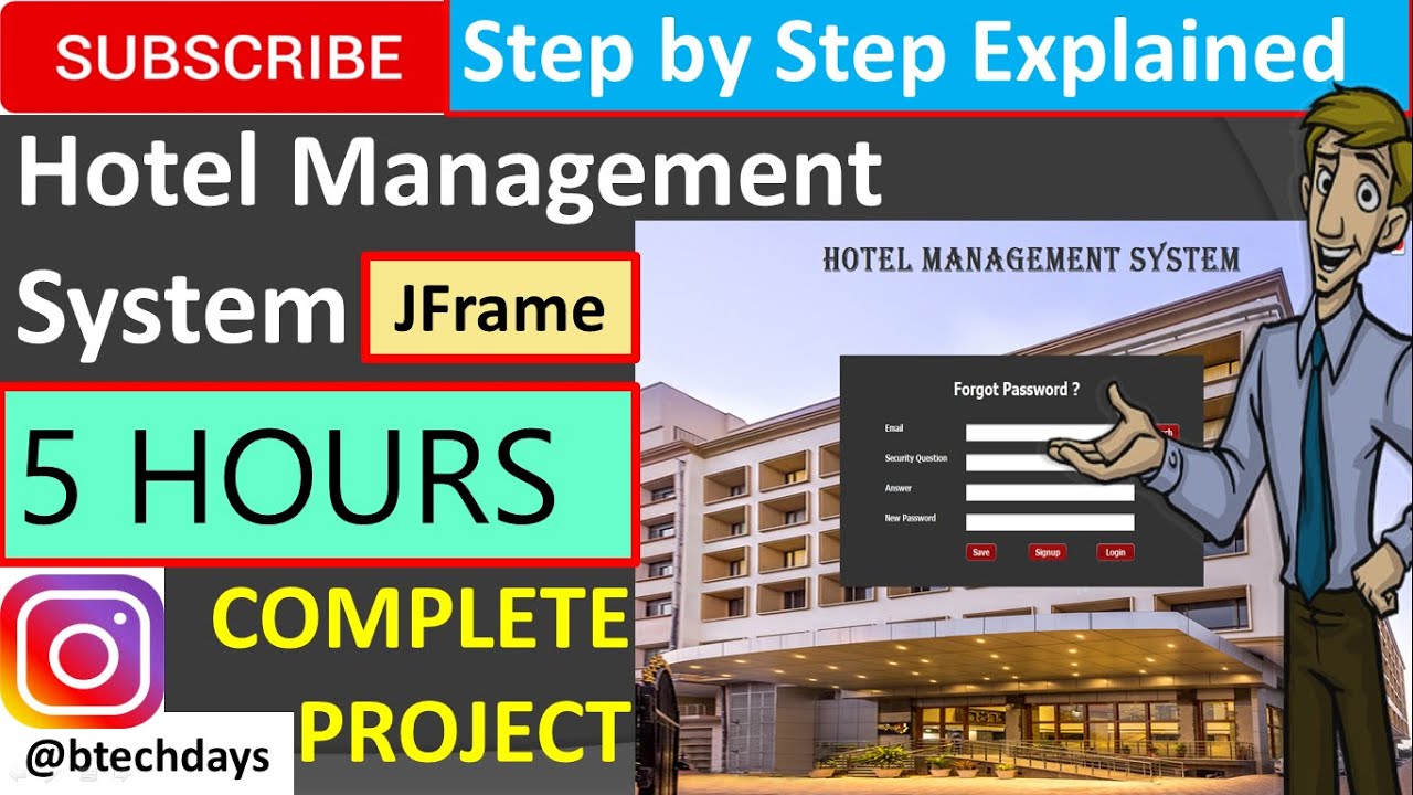 Hotel Management System in java (JFrame, Netbeans, Mysql Database) Complete Project (step by step)