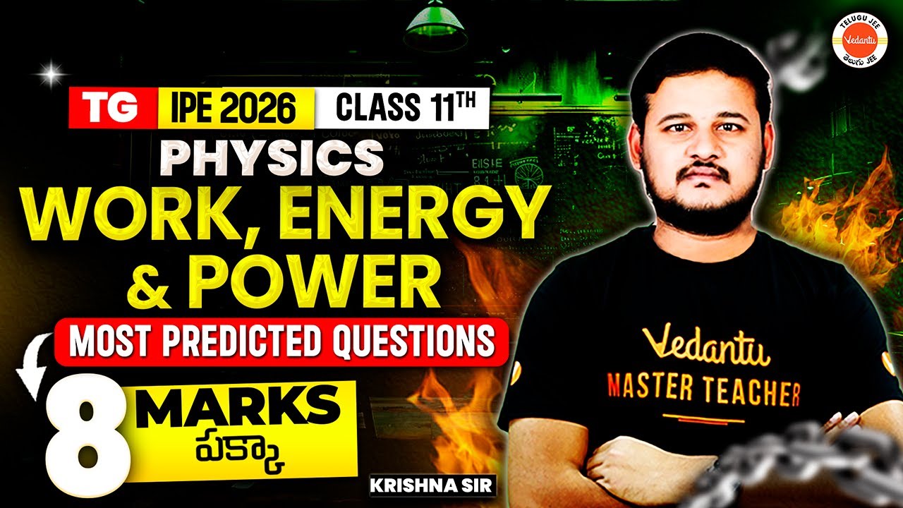 Work Energy & Power Most Predicted Questions | TG IPE 2026 Physics | Class 11 Board | Krishna Sir