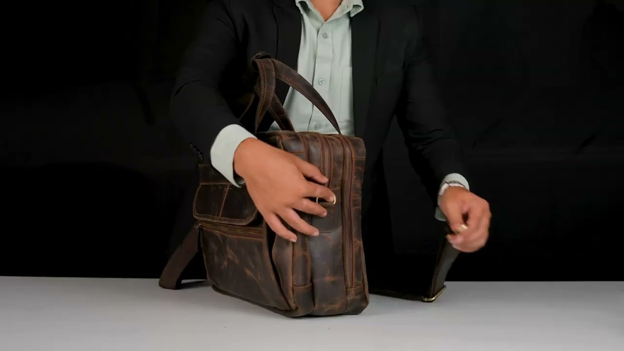 The Brooklyn - Leather Briefcase - MaheTri Leather