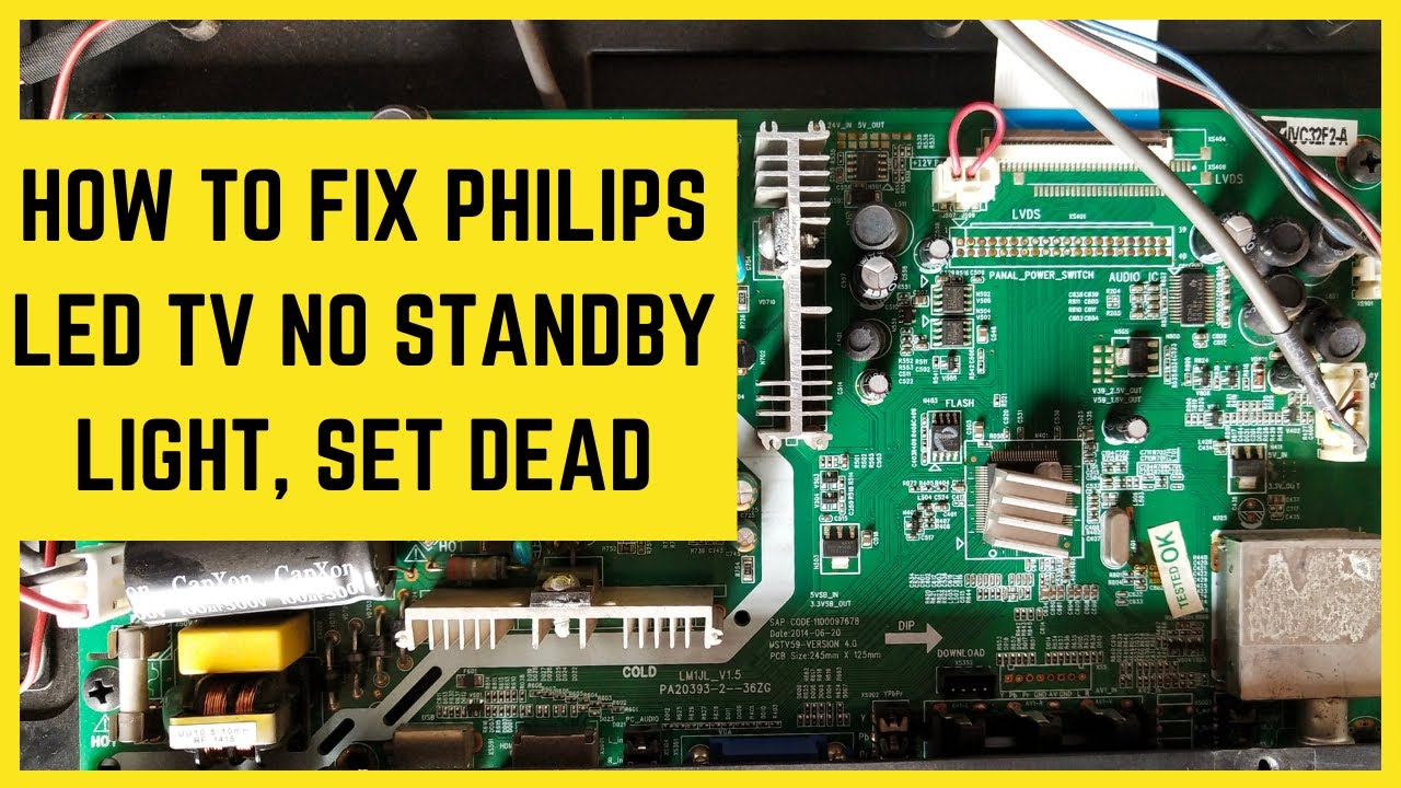 How to Fix philips led tv no standby light set dead