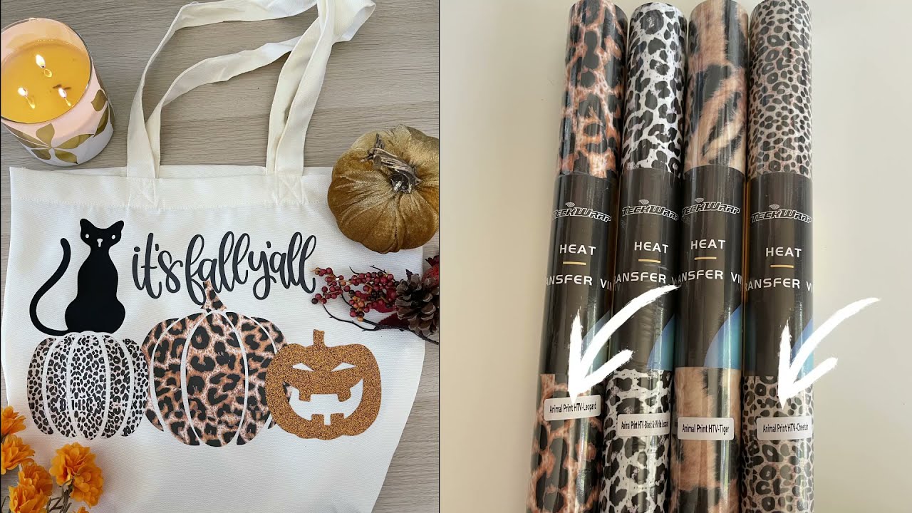 DIY FALL TOTE BAG WITH TECKWRAPCRAFT HEAT TRANSFER VINYL