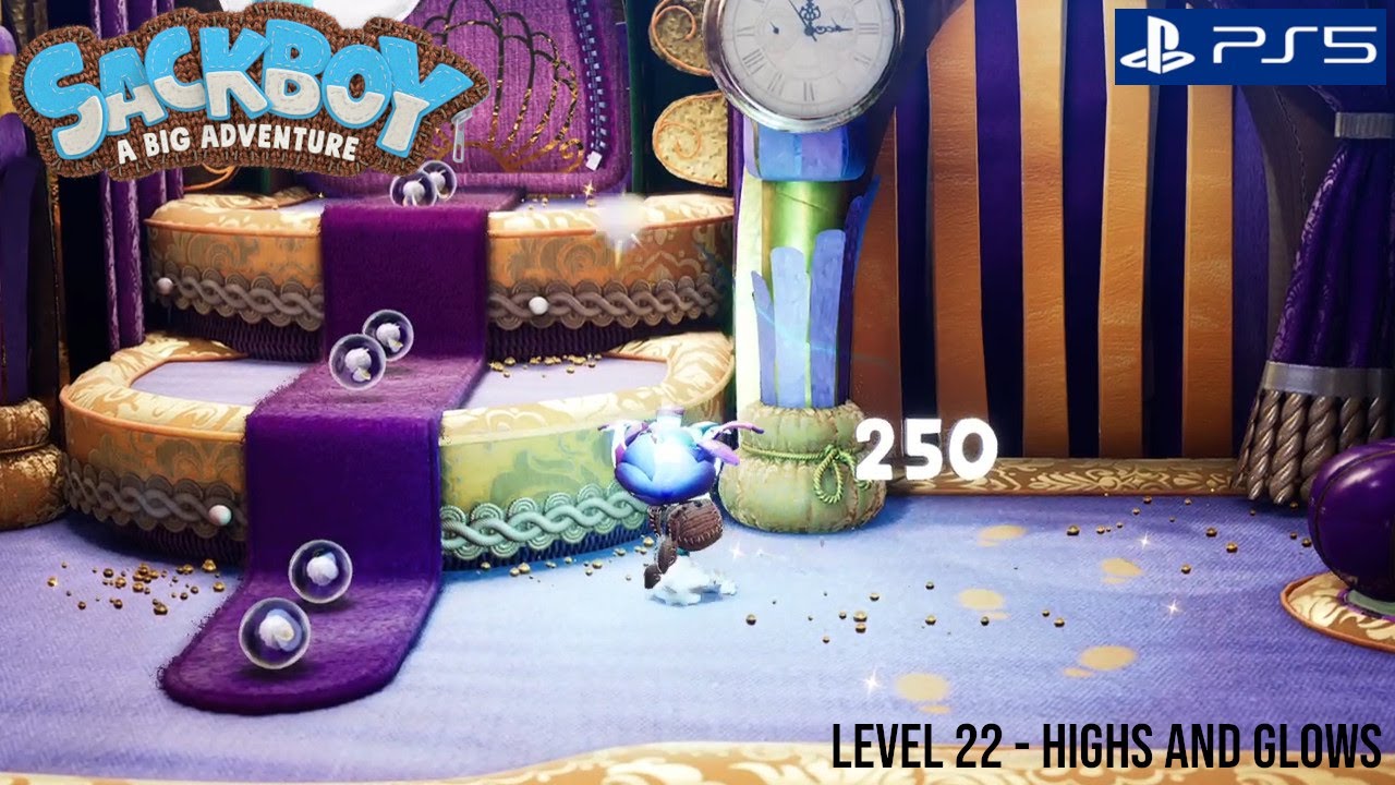 Sackboy | Level: Highs and Glows | Walkthrough to All 5 Orbs + Energy Cube!