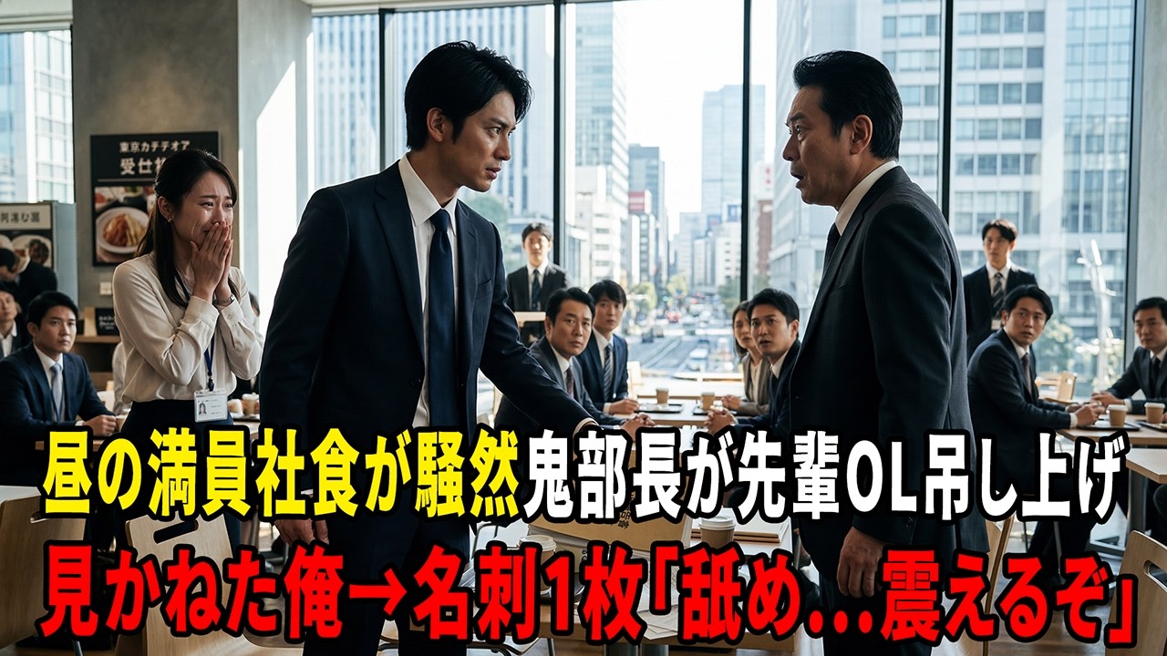 【感動する話】衝撃の告発！満員食堂で鬼部長を制した若手エースの正体。差し出した一枚の紙に会場が震えた…実は創業家の一族だった俺が、初めて守りたかった人のために全てを捨てた結末。