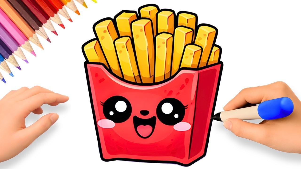 COMMENT DESSINER DES FRITES MIGNON 🍟✨