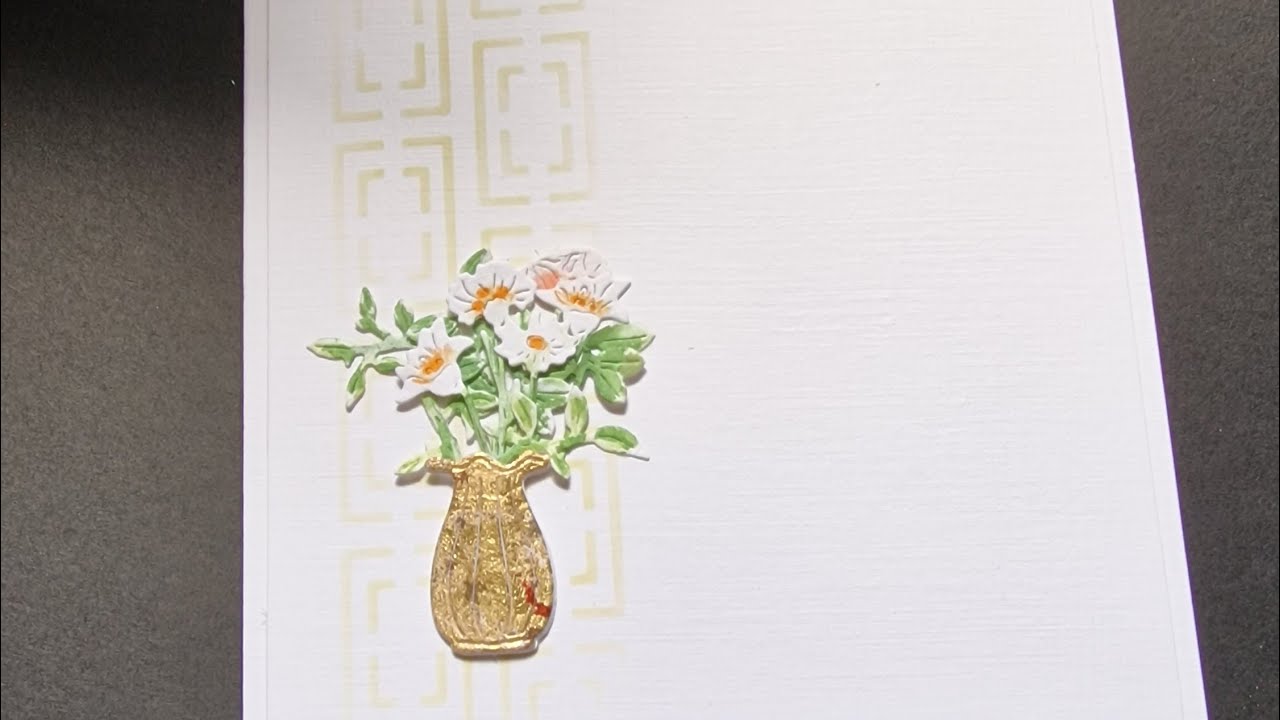 Granny and Amelia Rose make a clean and simple floral card