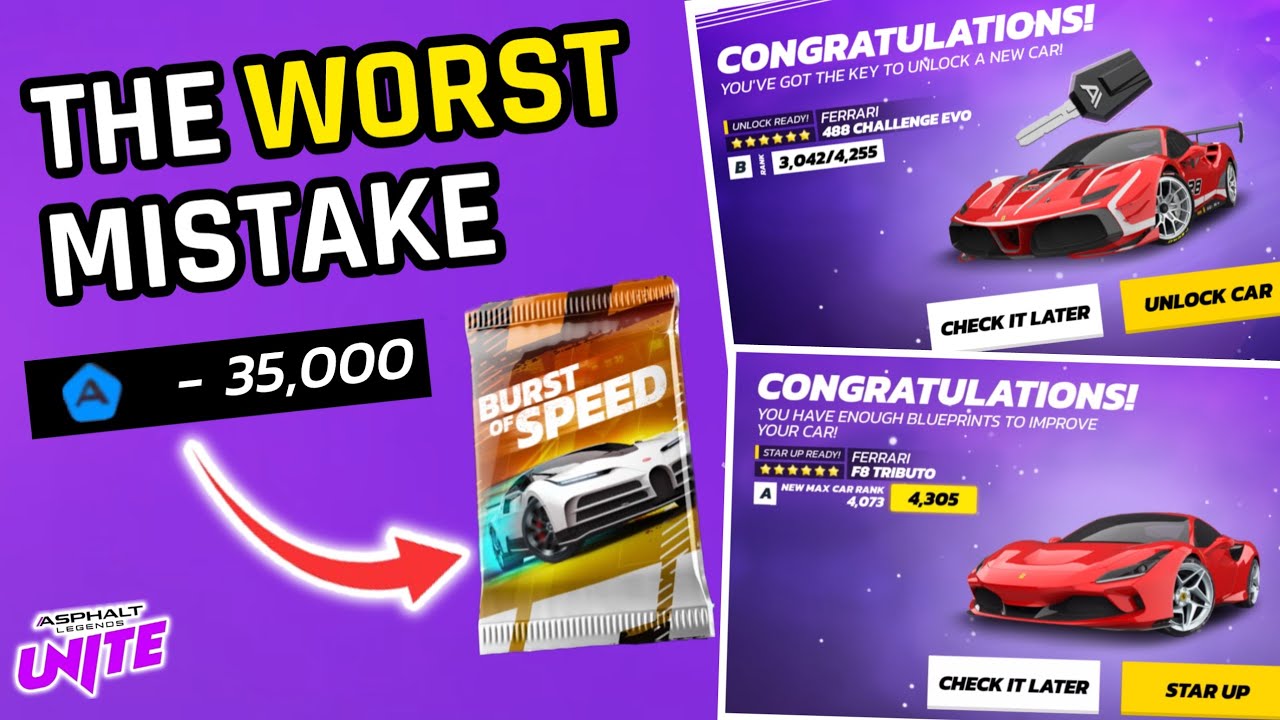 I’M BACK + The WORST MISTAKE I Have Ever Made… | Asphalt Legends Unite Burst Of Speed Packs Opening