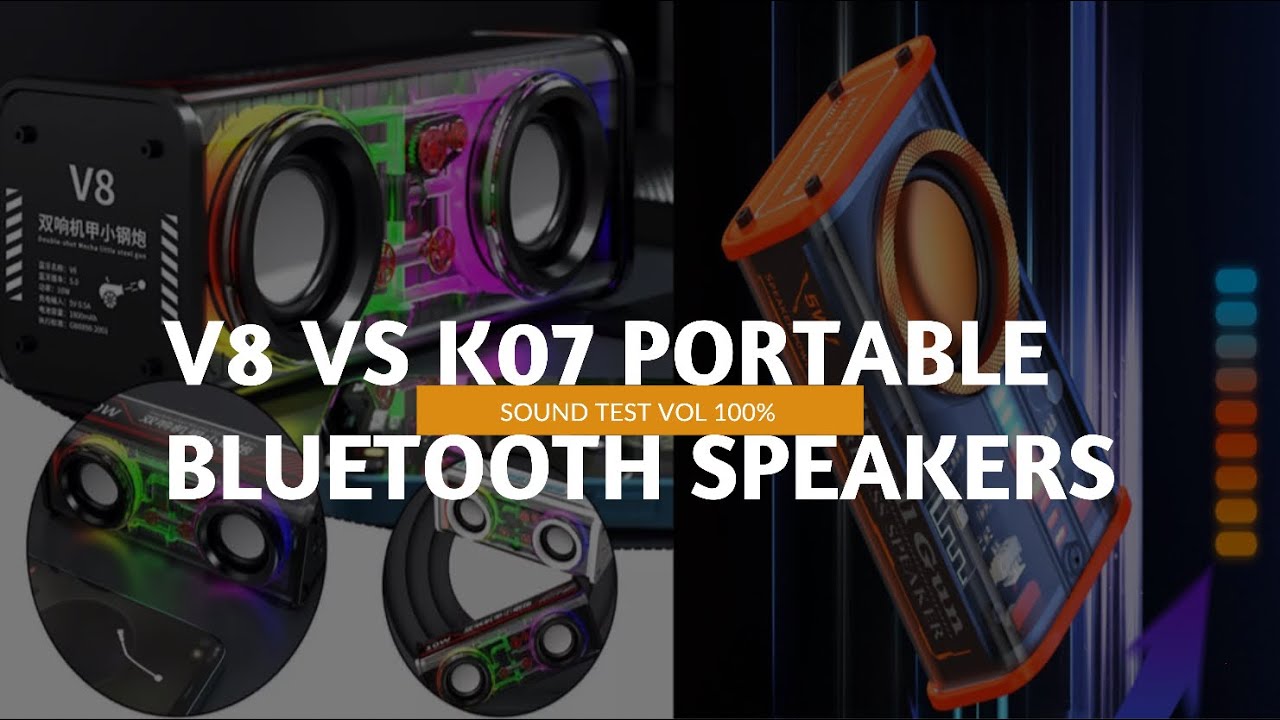 PORTABLE BLUETOOTH SPEAKER V8 VS KO7 SOUND TEST VOL 100%#bluetoothspeaker#v8#k07#soundtest#chinese