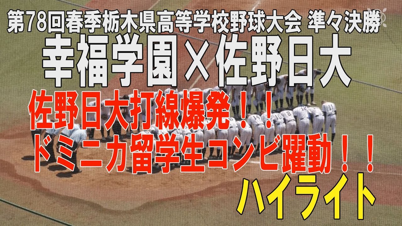 幸福学園×佐野日大 得点ハイライト 第78回春季栃木県高等学校野球大会  78th Spring Tournament baseball highlights 2025年4月29日