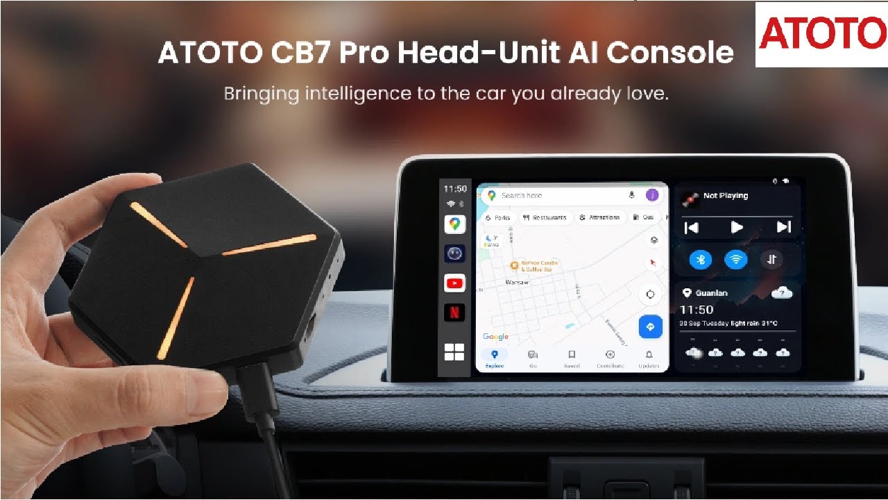 Головное устройство ATOTO CB7 Pro AI Console - GenAI Wireless CarPlay/AA, HDMI, лучший обзор