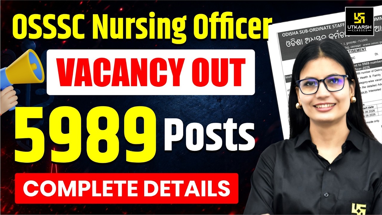 OSSSC Nursing Officer New Vacancy Out | Nursing Officer New Vacancy 2026 | 5989 Posts