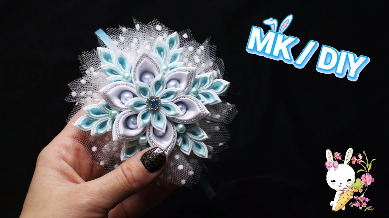 Красивый ободок для девочки Снежинка ❄ мк канзаши | DIY snowflake headband for girls