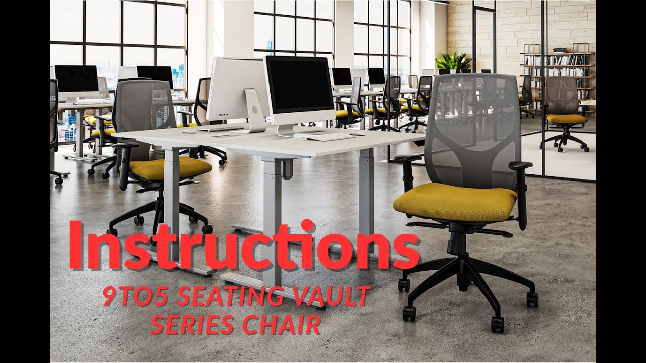 9to5 Seating Vault Chair | Adjustment Instructions (Y3 Mechanism, A37 Arms)