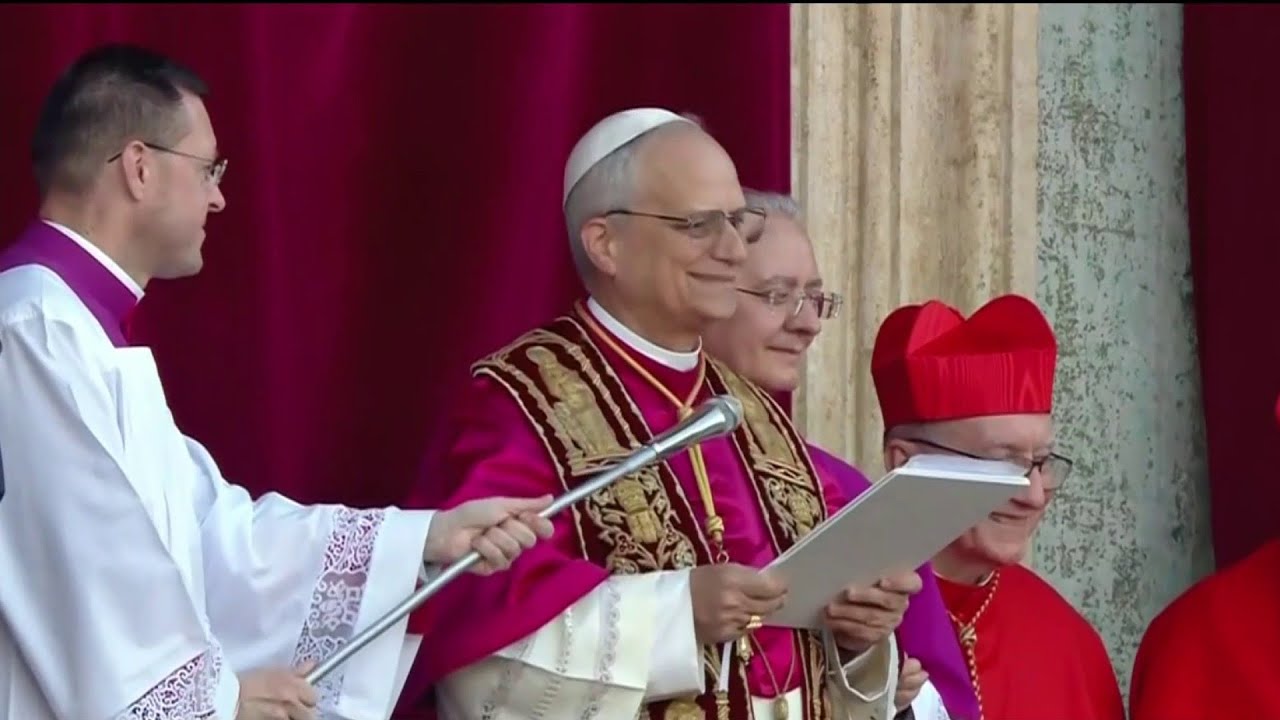 NEW POPE: Chicago-born Cardinal Robert Prevost speaks after being elected first-ever American Pope