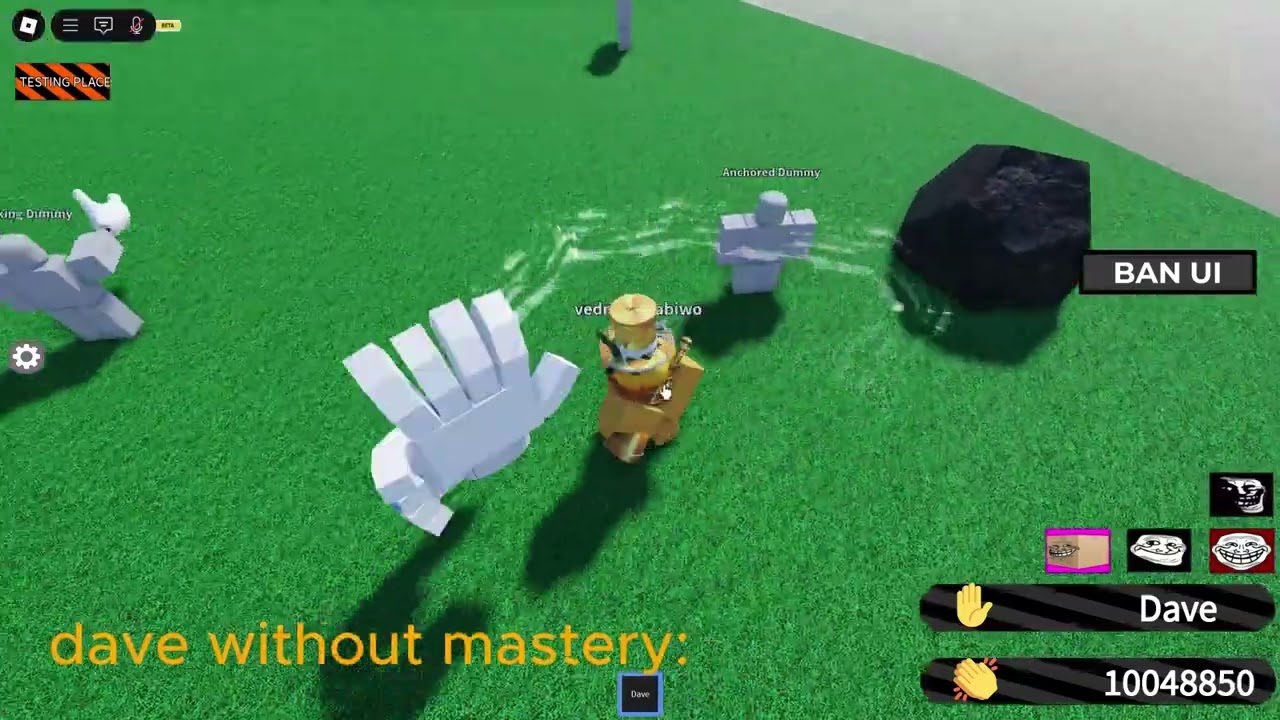 Dave mastery and phantom glove | Slap battles but bad