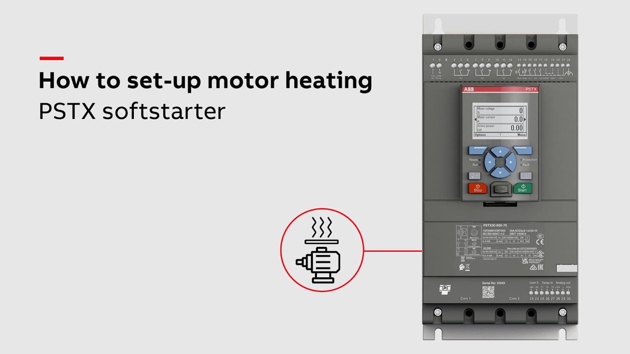 How to set-up motor heating on PSTX softstarter