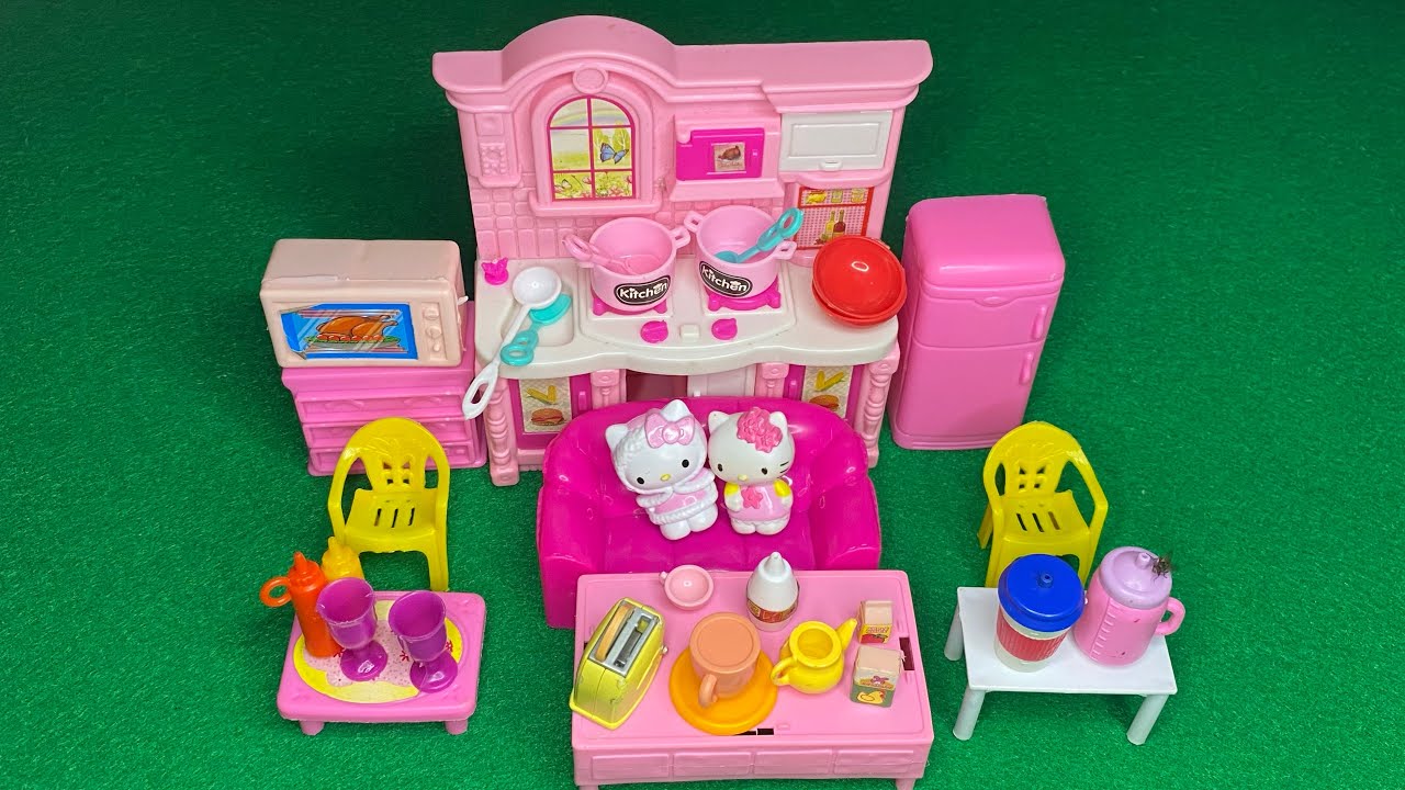 Satisfying Video ASMR Cute Pink Mini Kitchen Set | Review Toys Collection Kitchen Cooking