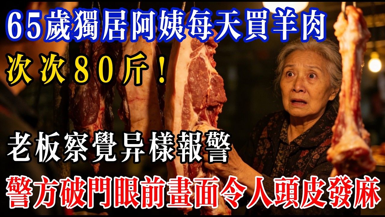 65歲獨居阿姨每天買羊肉次次80斤！老闆察覺異樣報警 警方破門眼前畫面令人頭皮發麻！