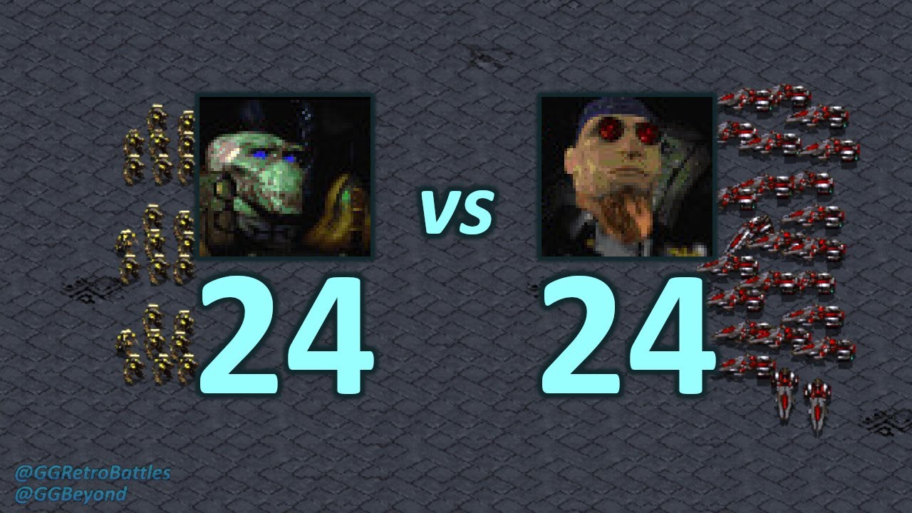 24 Zealots vs 24 Vultures - Even Numbers - StarCraft Retro Battles
