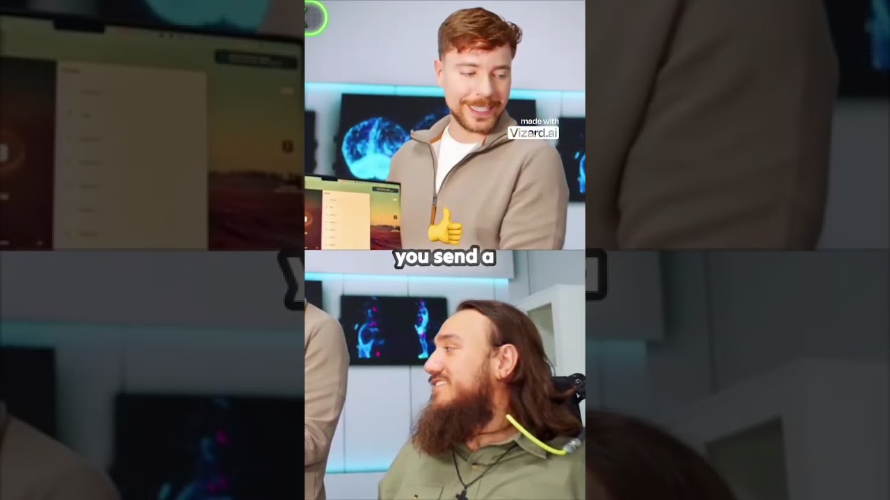 Mr beast shock see a paralice man who use computer using ài 