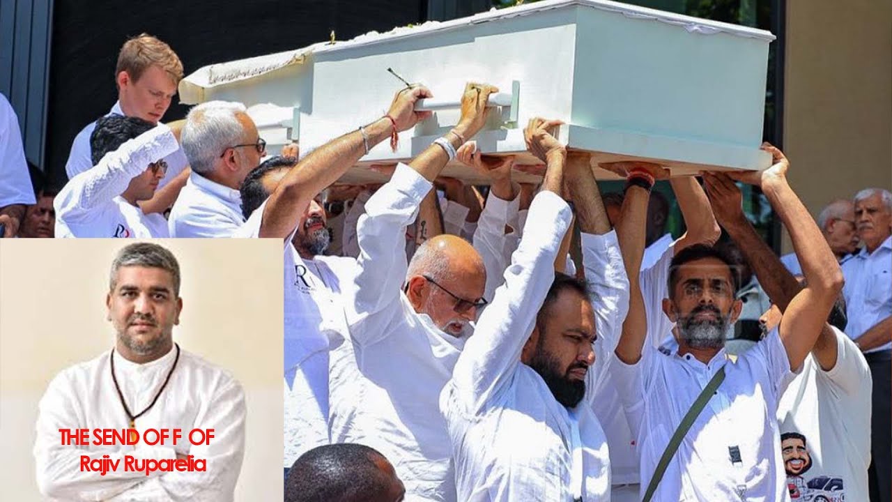 The late Rajiv's final sendoff: his father, Sudhir Ruparelia, joins the pallbearers. #RajivBuria