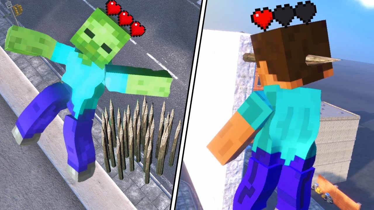 Minecraft NPC Ragdoll Physics Compilation #12 | Overgrowth