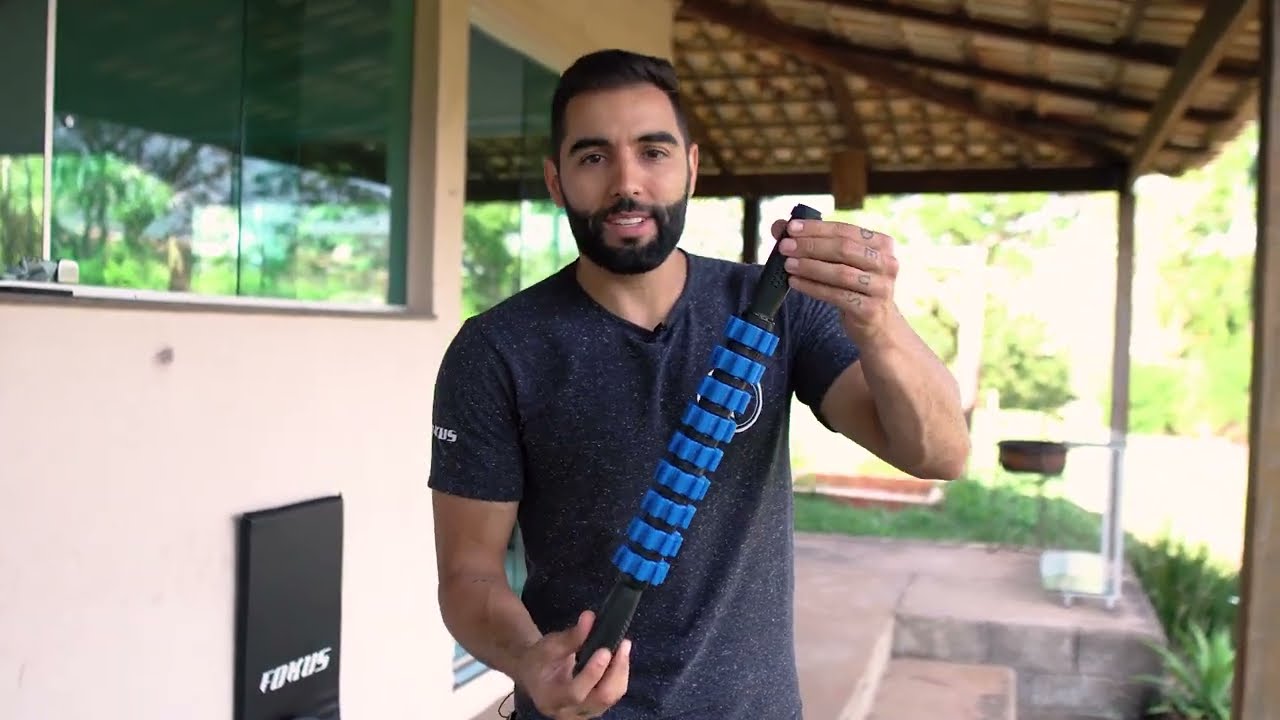 Bast&atilde;o Massageador Corporal - Rolo Libera&ccedil;&atilde;o Miofascial Fokus Fit