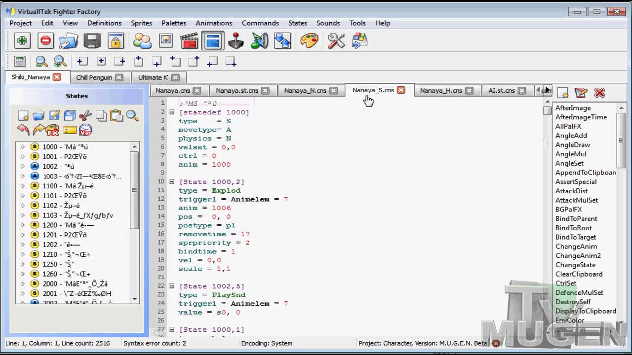 Mugen Tutorial: How to edit Specials and Attack damage output