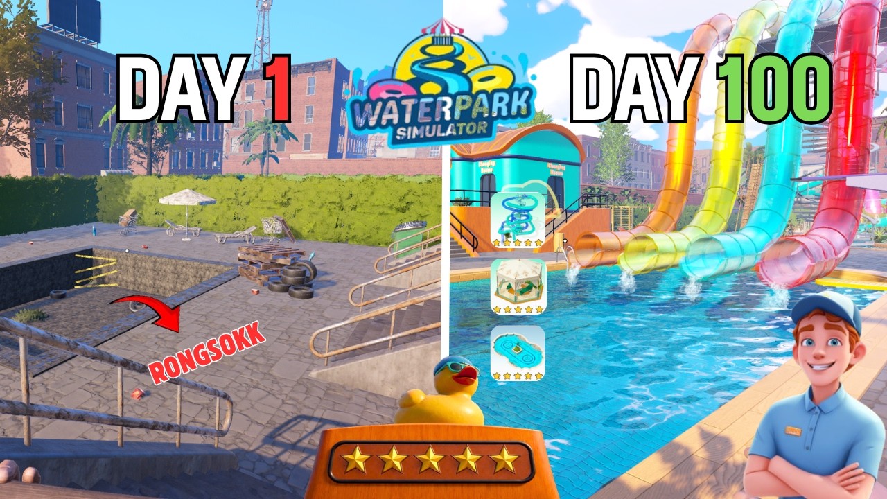 GUA MENGHABISKAN 100 HARI MENJADI CEO DI WATERPARK SIMULATOR SAMPAI 100% COMPLETED (TAMAT)
