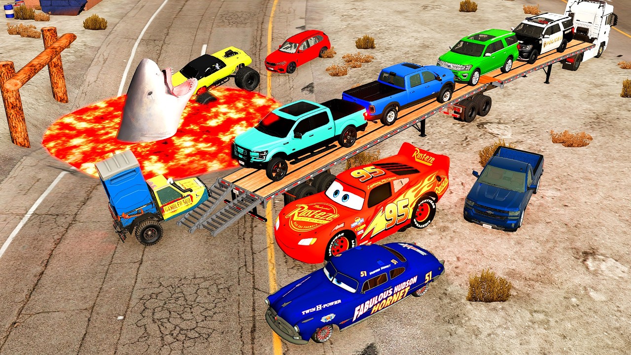 WILL IT FALL? ❌ Dangerous Car Hauling! SAVING LIGHTNING MCQUEEN! 🛠️ Can we get him to the race?#2