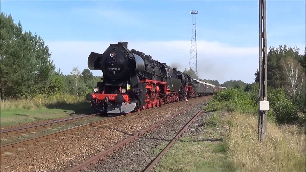 [Lausitzer Dampflok Club] 52 8131-6 + 52 8177-9 z pociągiem specjalnym | Zasieki