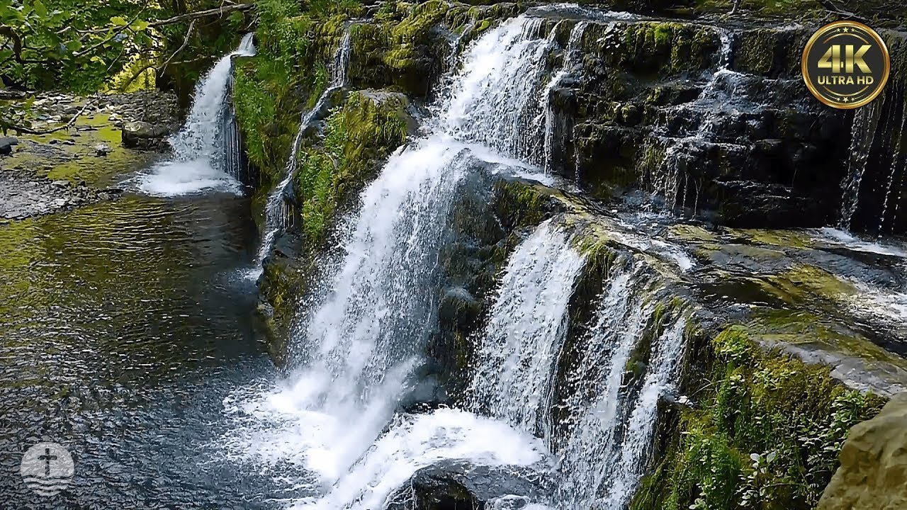 Mossy Tiered Waterfall – Relaxing Cascades for Sleep, Study & Stress Relief | 1 Hour 4K Nature