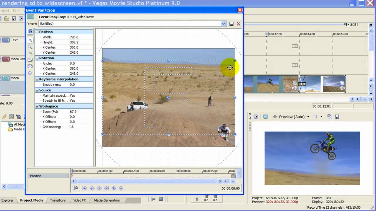 Convert video to wide format for YouTube - Sony Movie Studio