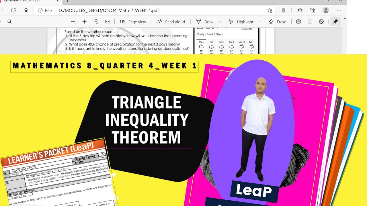 TRIANGLE INEQUALITY THEOREM | GRADE 8 QUARTER 4 WEEK 1 |  MatheMARteknixTV