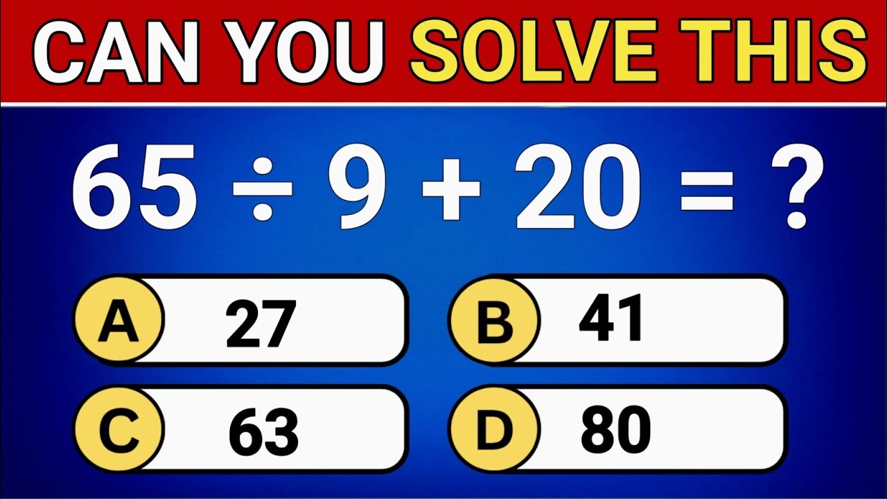 Can You Pass This Maths Quiz....? ➗✖️🧠 | Easy , Medium, Hard, Impossible |