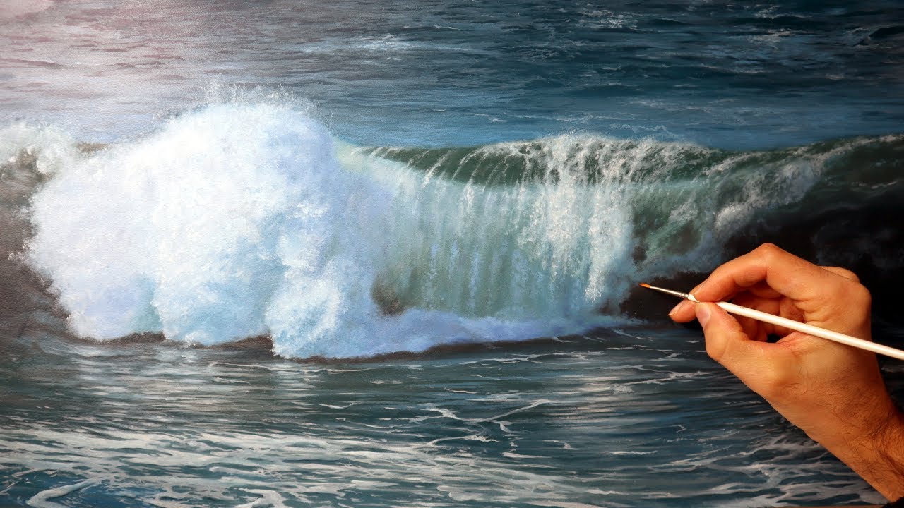 How to paint water - realistic wave painting tutorial