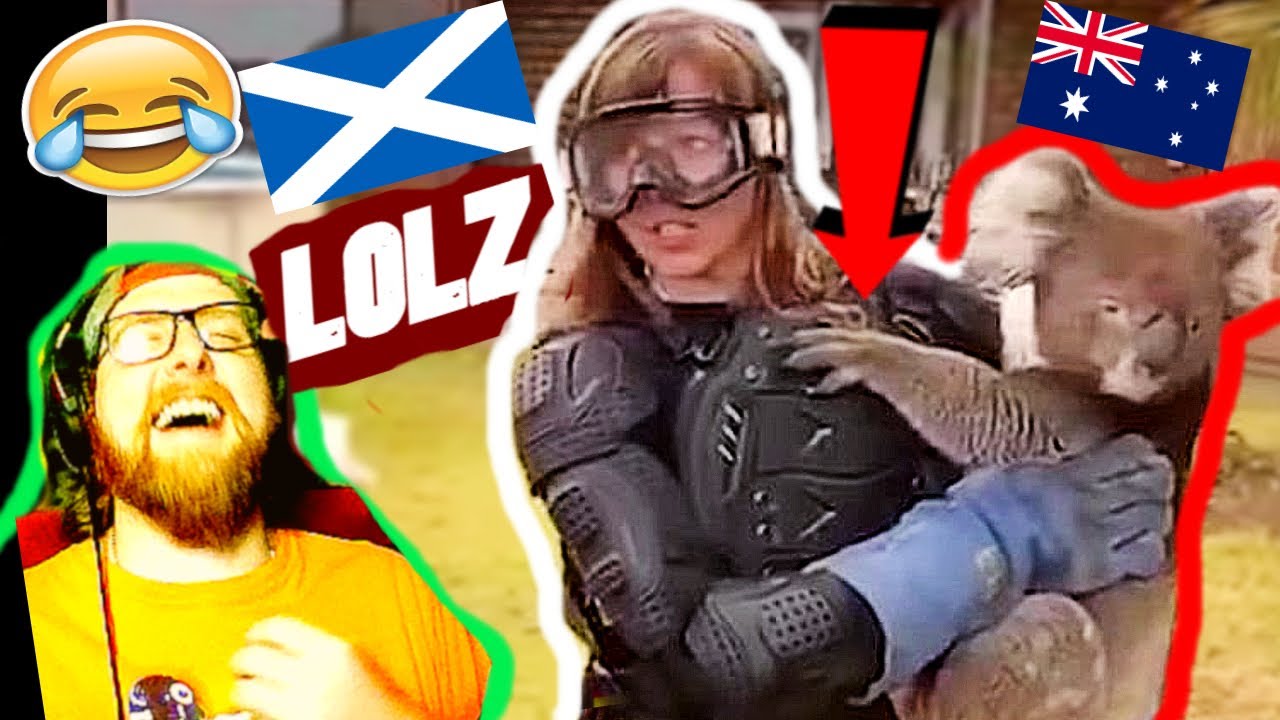American Reacts to Scottish reporter tricked into wearing protective gear for 'drop bears'