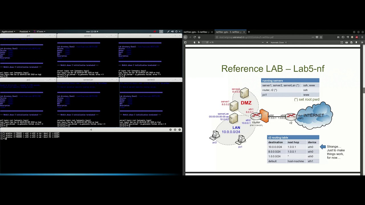NETFILTER e IPTABLES MATCH COMPLESSI  (Lezioni di Netkit NETFILTER Parte2)