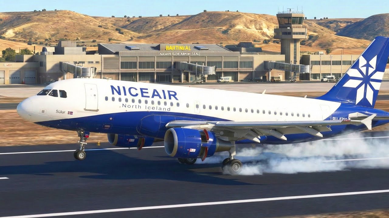 GEAR DAMAGE? 😱 Violent A319 Hard Landing at Alicante (LEAL)
