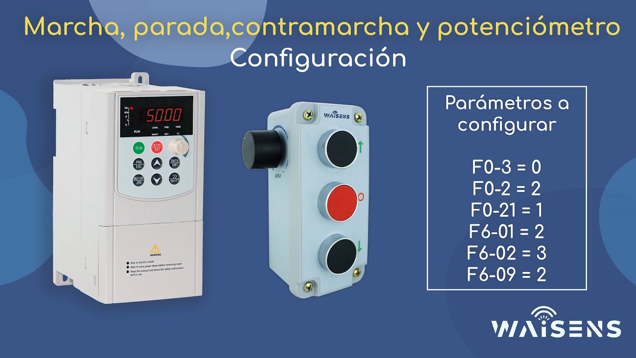 ADL180 220 - Configuración de botonera de marcha, parada, contramarcha + potenciómetro