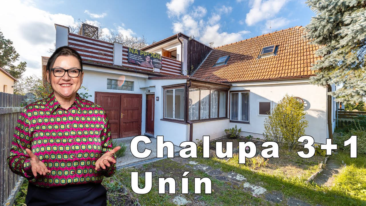 - REZERVACE -  Chalupa Unín 3+1, terasa, zahrádka, garáž