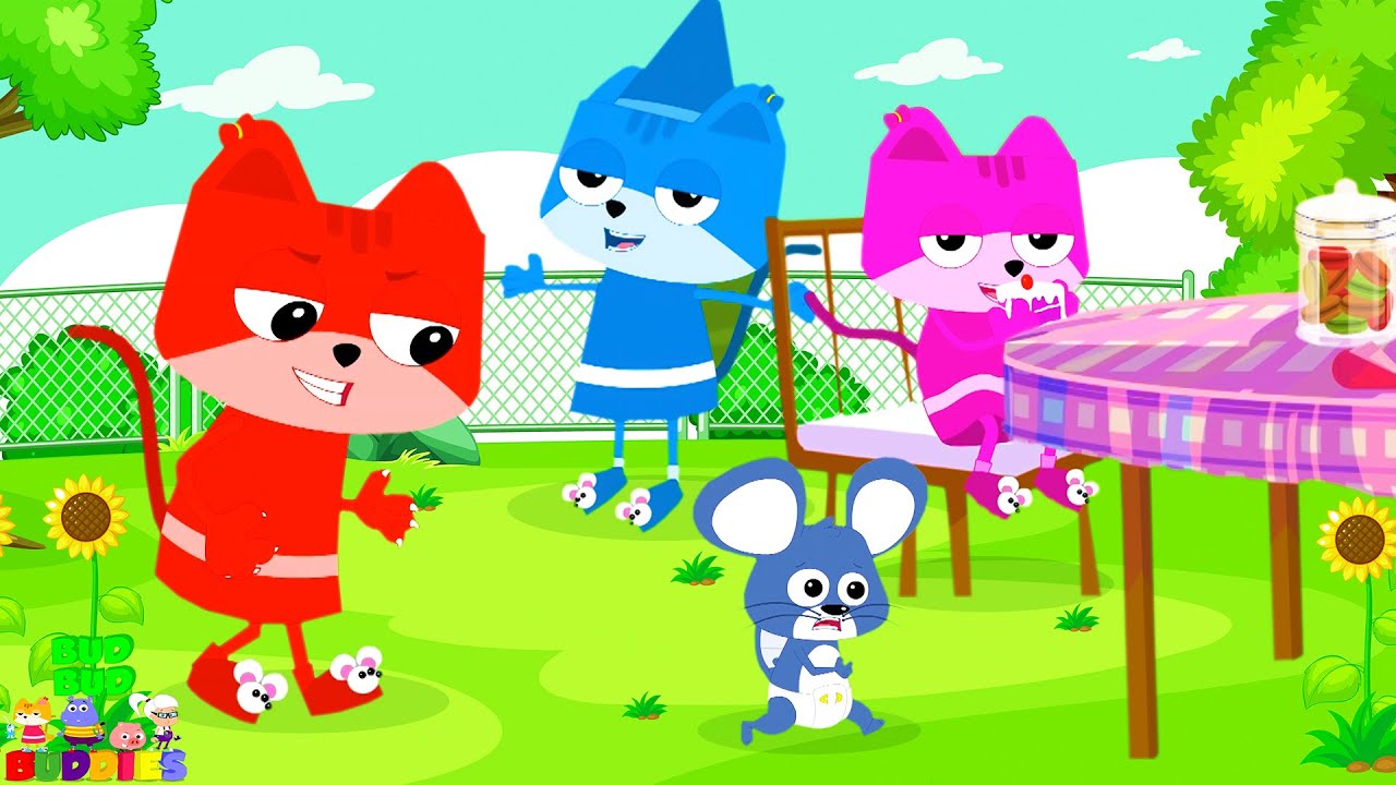 Ten Little Pussy Cats Song + More Nursery Rhymes & Learning Videos For Babies By Bud Bud Buddies