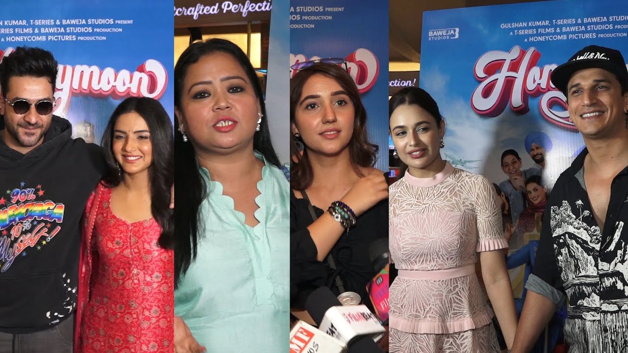 Grand Screening Of Movie Honeymoon with Aly,Jasmin,Ashnoor Kaur,Bharti,Prince Narula,Yuvika