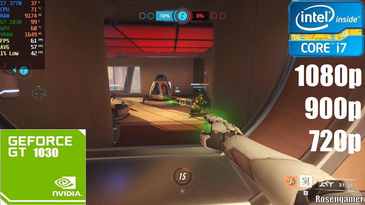 Overwatch 2 | I7 3770 + Gt 1030 | 1080p, 900p, 720p