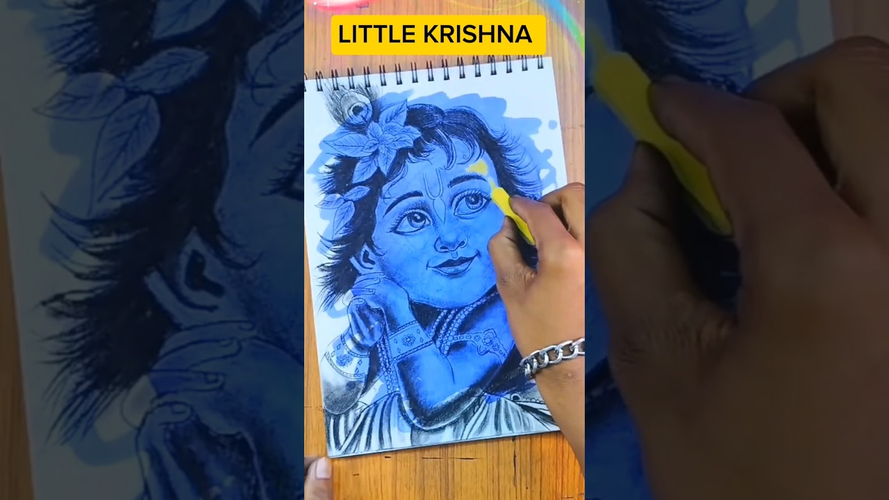 Ujala Drawing Little Krishna 🙏 #janmashtami #krishna #gopal #shorts #viral #viralvideo