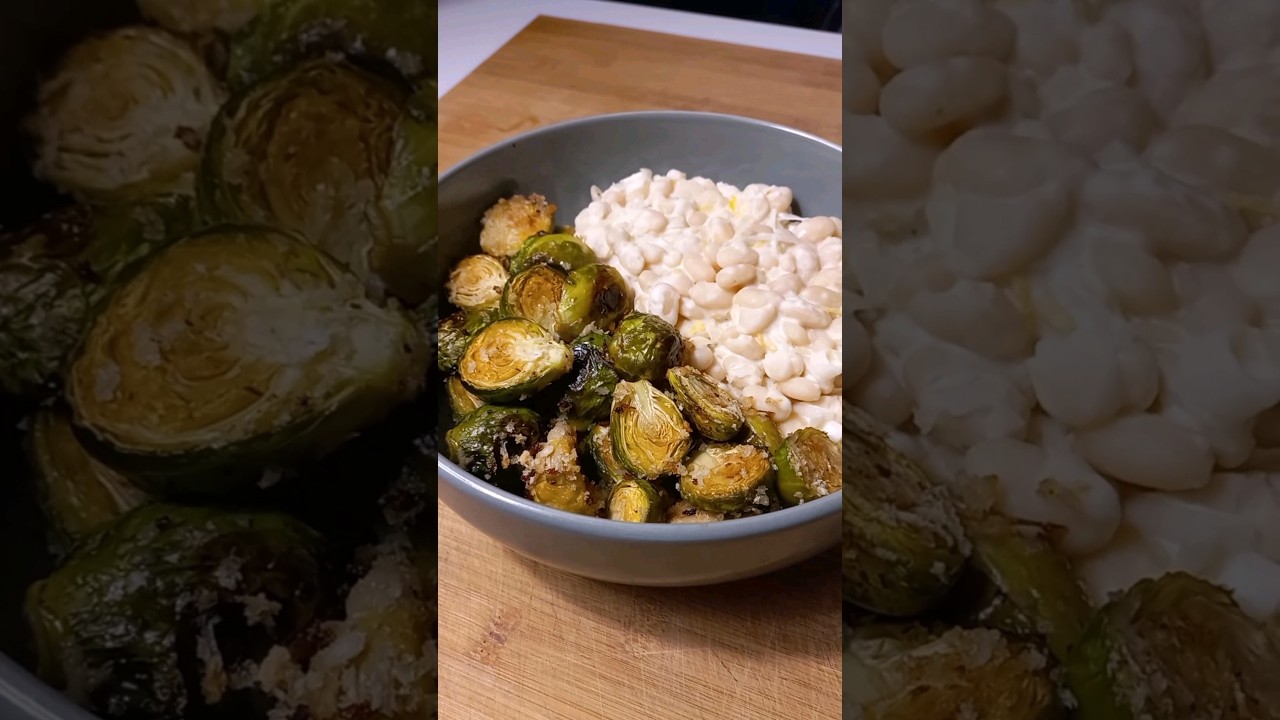 Белая фасоль с брюссельской капустой | White beans and brussel sprouts #shorts