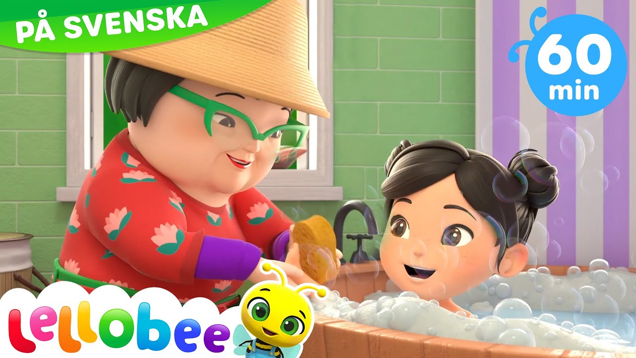 Badsången | Lellobee Svenska | Barnsånger | Inlärningsvideor för barn