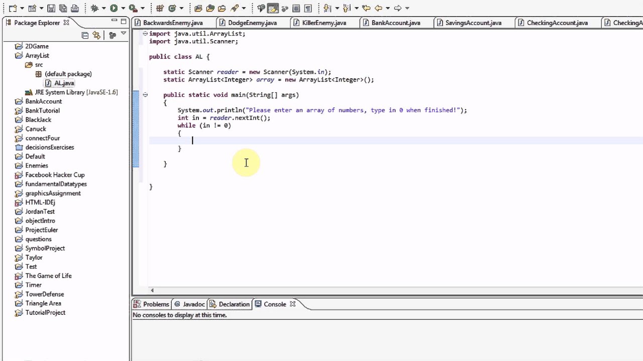Learning Java: Part 14: Using ArrayLists