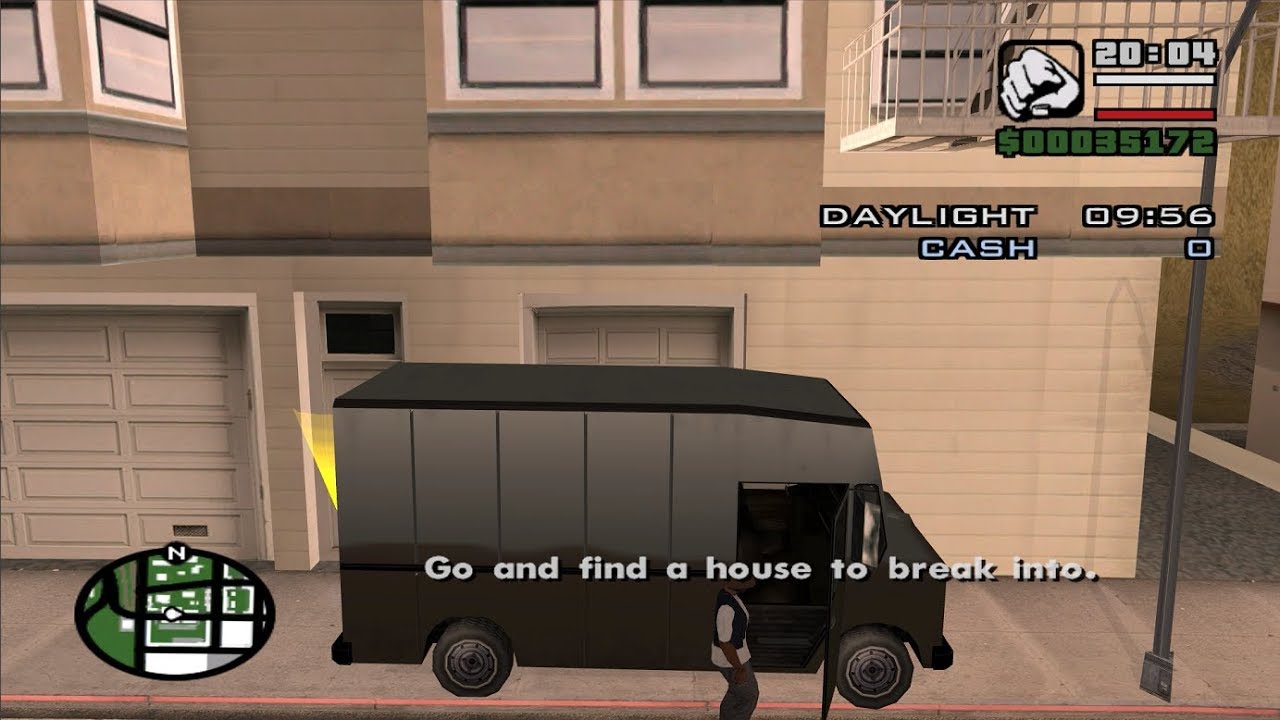 GTA San Andreas - Burglar (vehicle mission) - in a rich San Fierro neighborhood