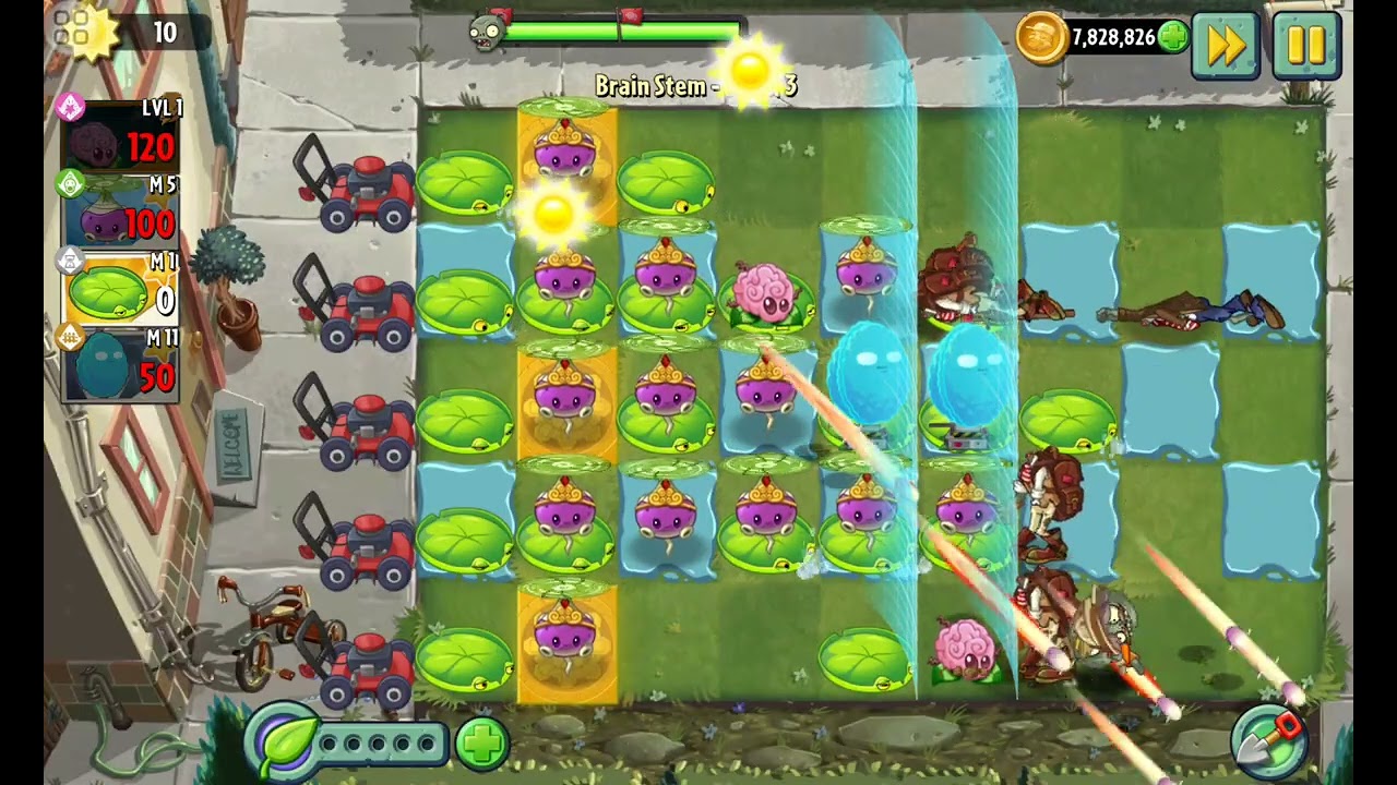 Plants Vs Zombies 2: Растение &laquo;Мозговой ствол&raquo;. 5 уровней. #зомби #игры #plantsvszombies #pvz #пр...
